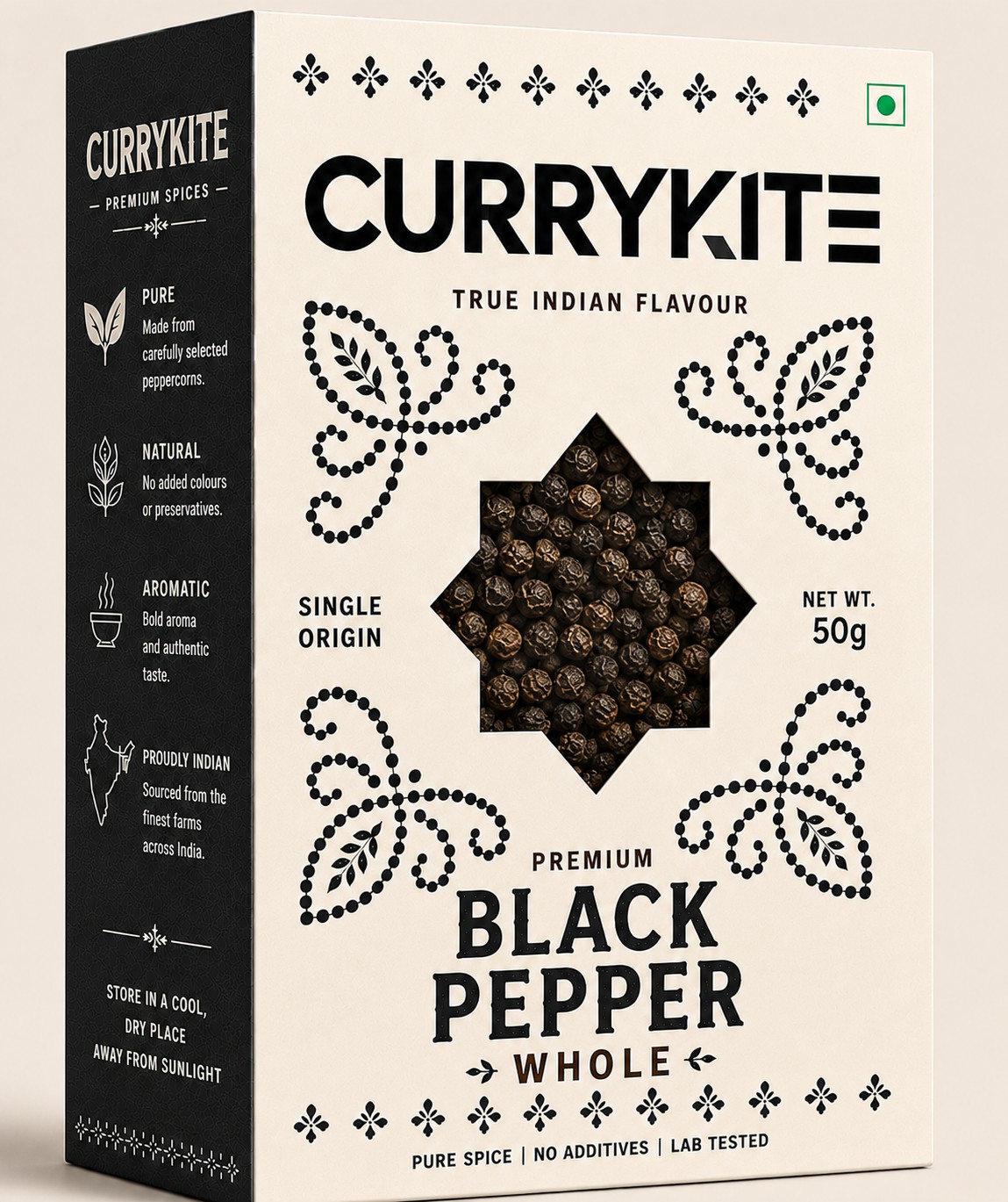 CurryKite Premium Black Pepper (Whole Kali Mirch) 50g