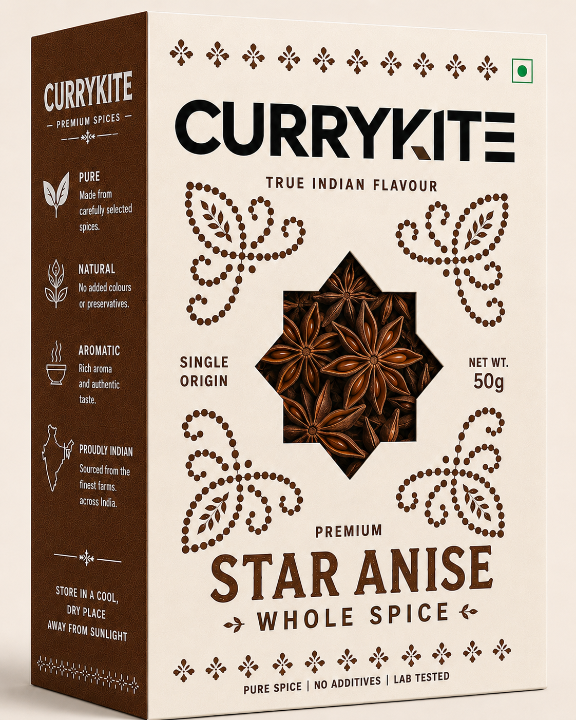 Currykite Whole Star Anise 50g | Chakri Phool | Biryani and Garam Masala Spice