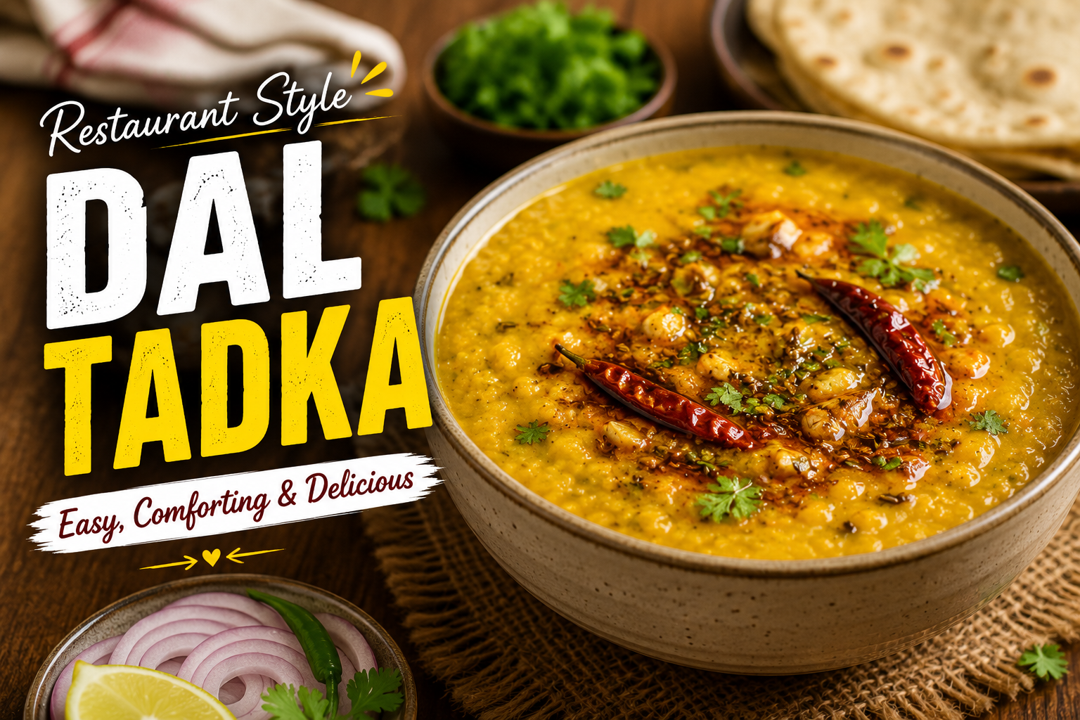 Dal Tadka Recipe | Restaurant Style Yellow Dal Tadka at Home