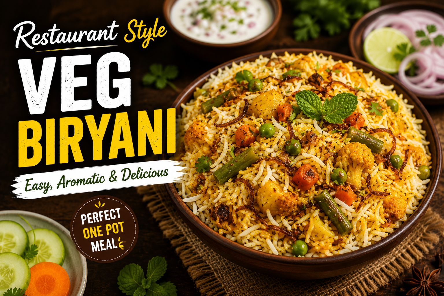 Vegetable Biryani Recipe | Easy Restaurant Style Veg Biryani at Home