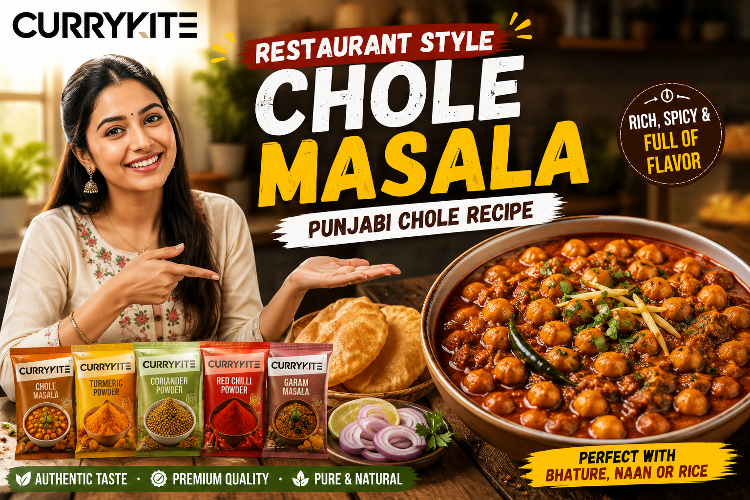 Chole Masala Recipe | Authentic Punjabi Chole Recipe (Restaurant Style)