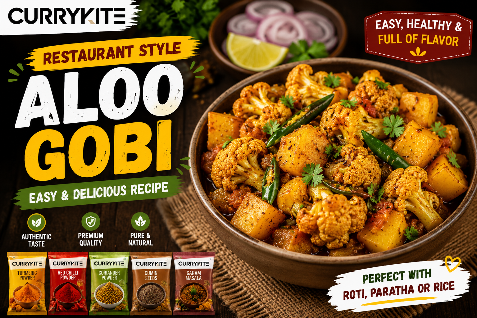 Aloo Gobi Recipe | Restaurant Style Aloo Gobi Sabzi (Easy & Delicious)