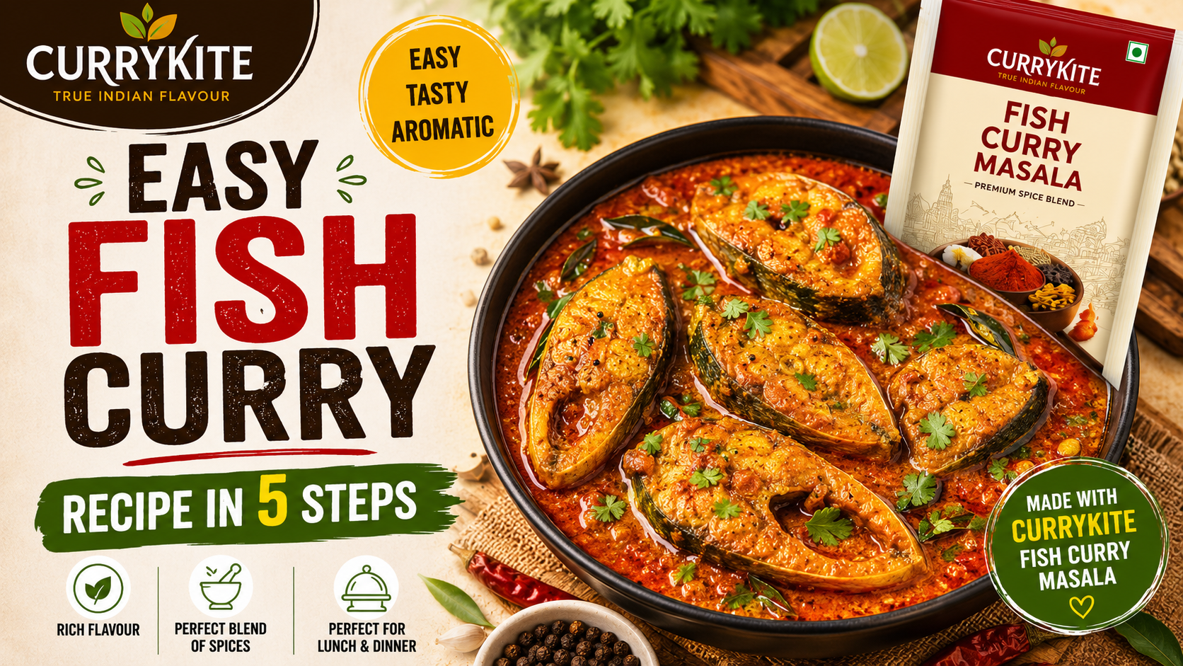 Fish Curry Recipe | Authentic Indian Fish Curry (Easy & Flavorful)